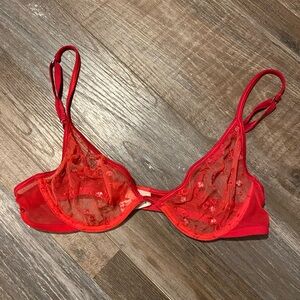 $15 sale VS red Sheer Lace Bra 36B 97
